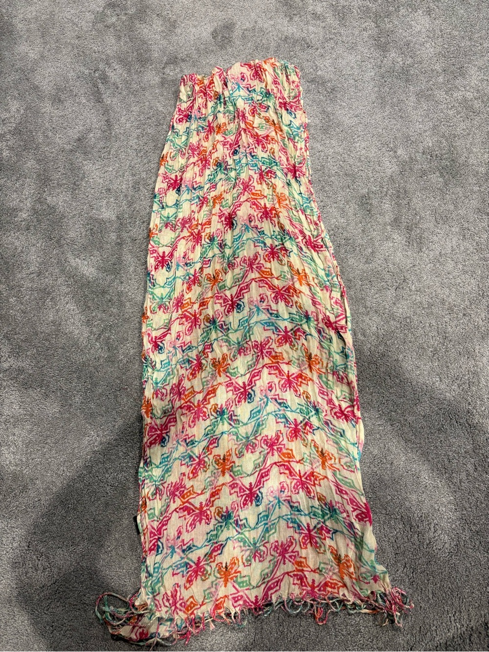 Women's Multicolor Printed Scarf - Butterfly Pattern